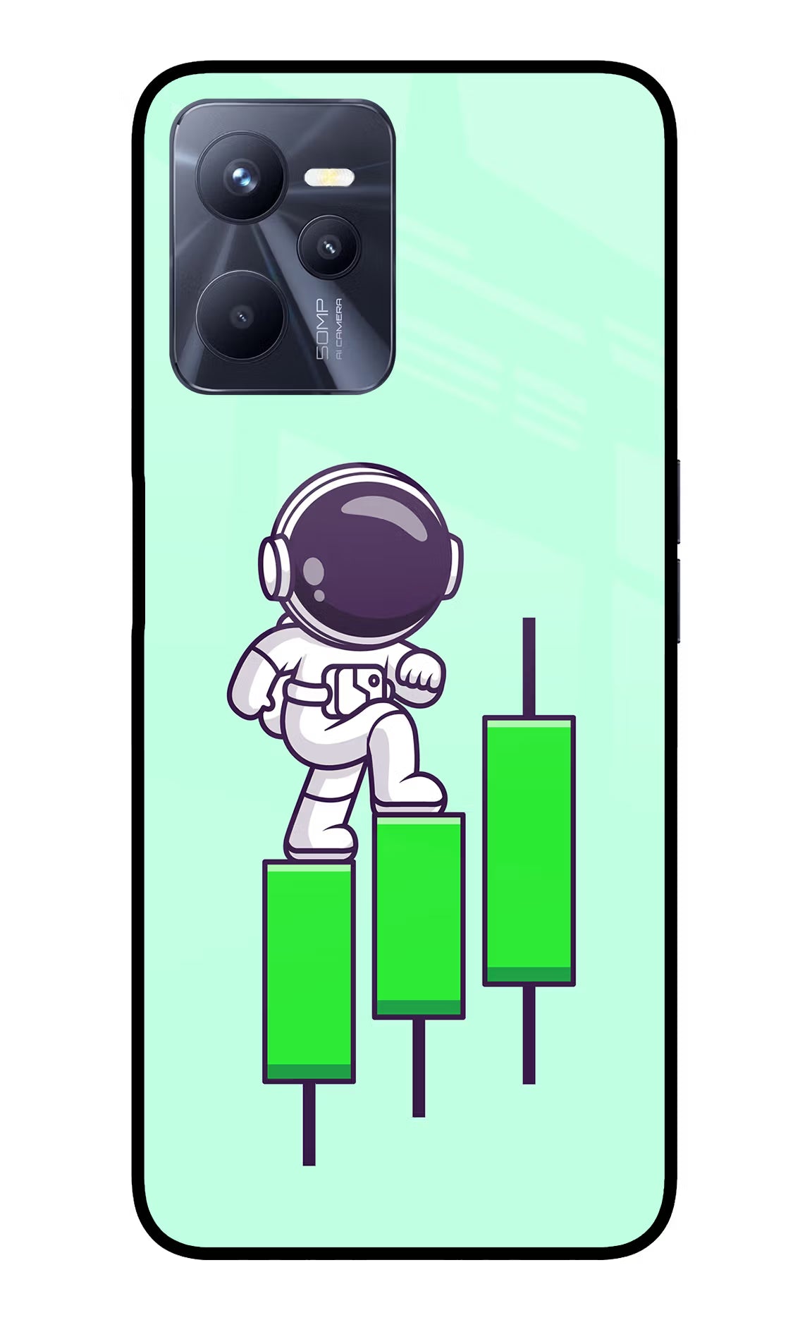 Astronaut Trader Realme C35 Glass Case