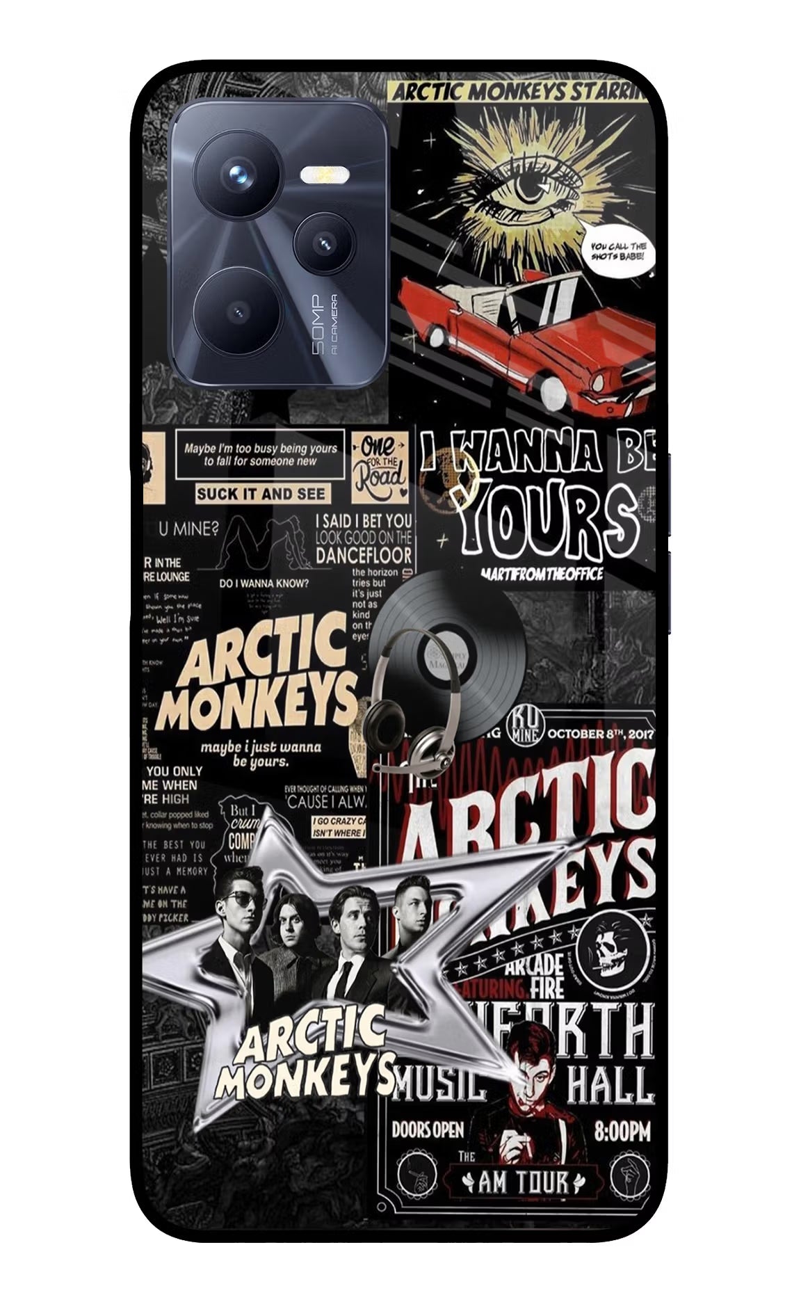 Arctic Monkeys Realme C35 Glass Case Back Cover by Casekaro