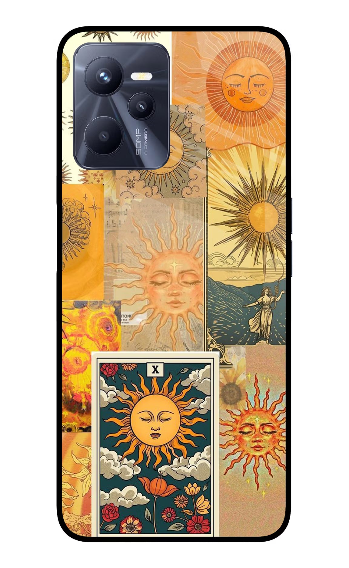 Sun Realme C35 Glass Case Back Cover by Casekaro