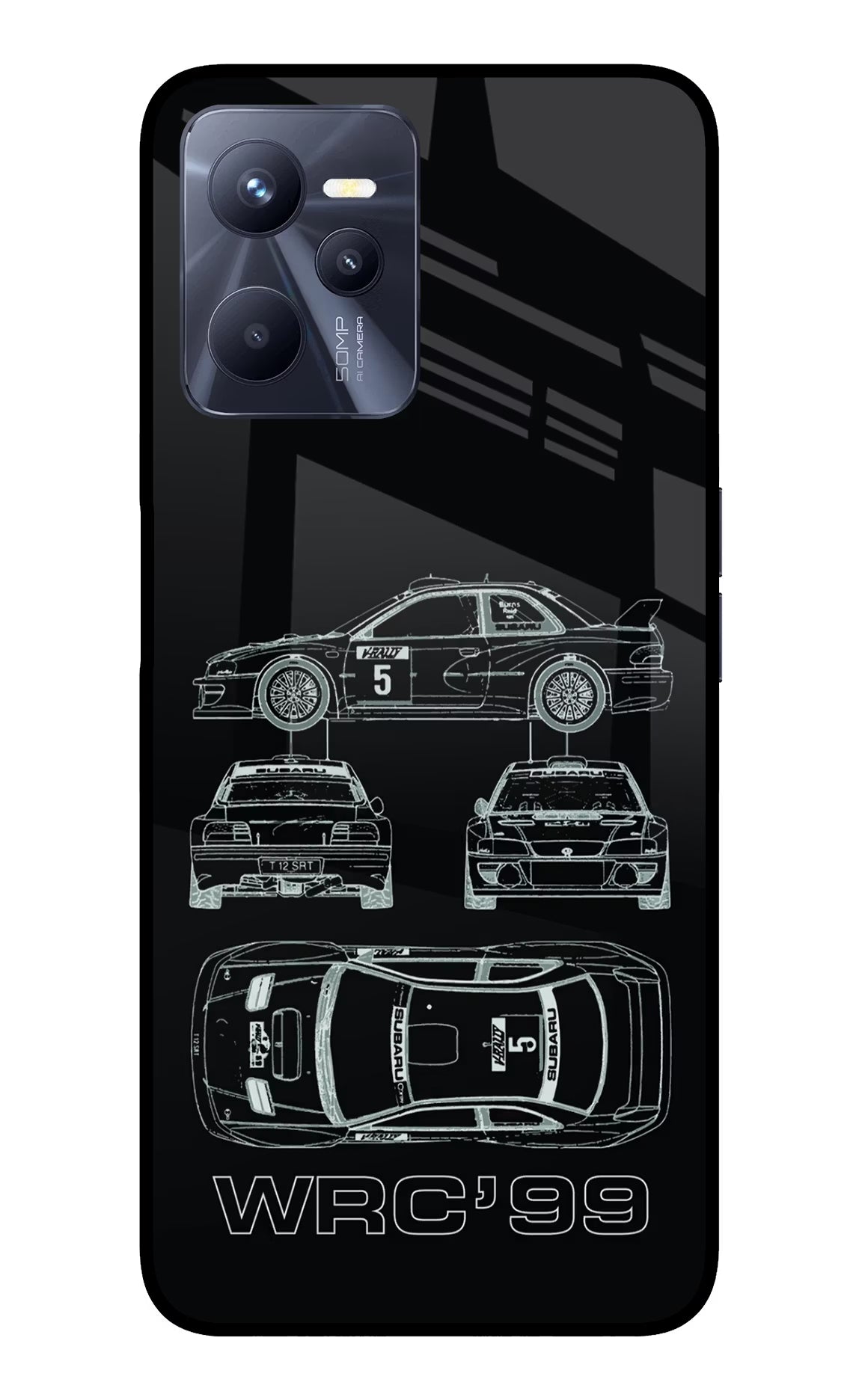 WRC'99 Realme C35 Glass Case Back Cover by Casekaro