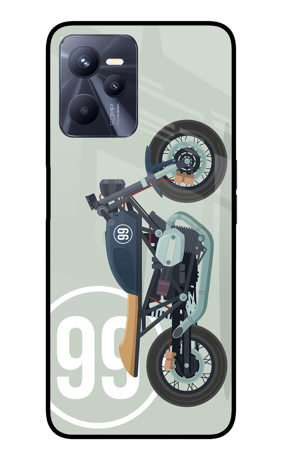 Classic Cafe Racer 99 Realme C35 Back Cover, Glass case
