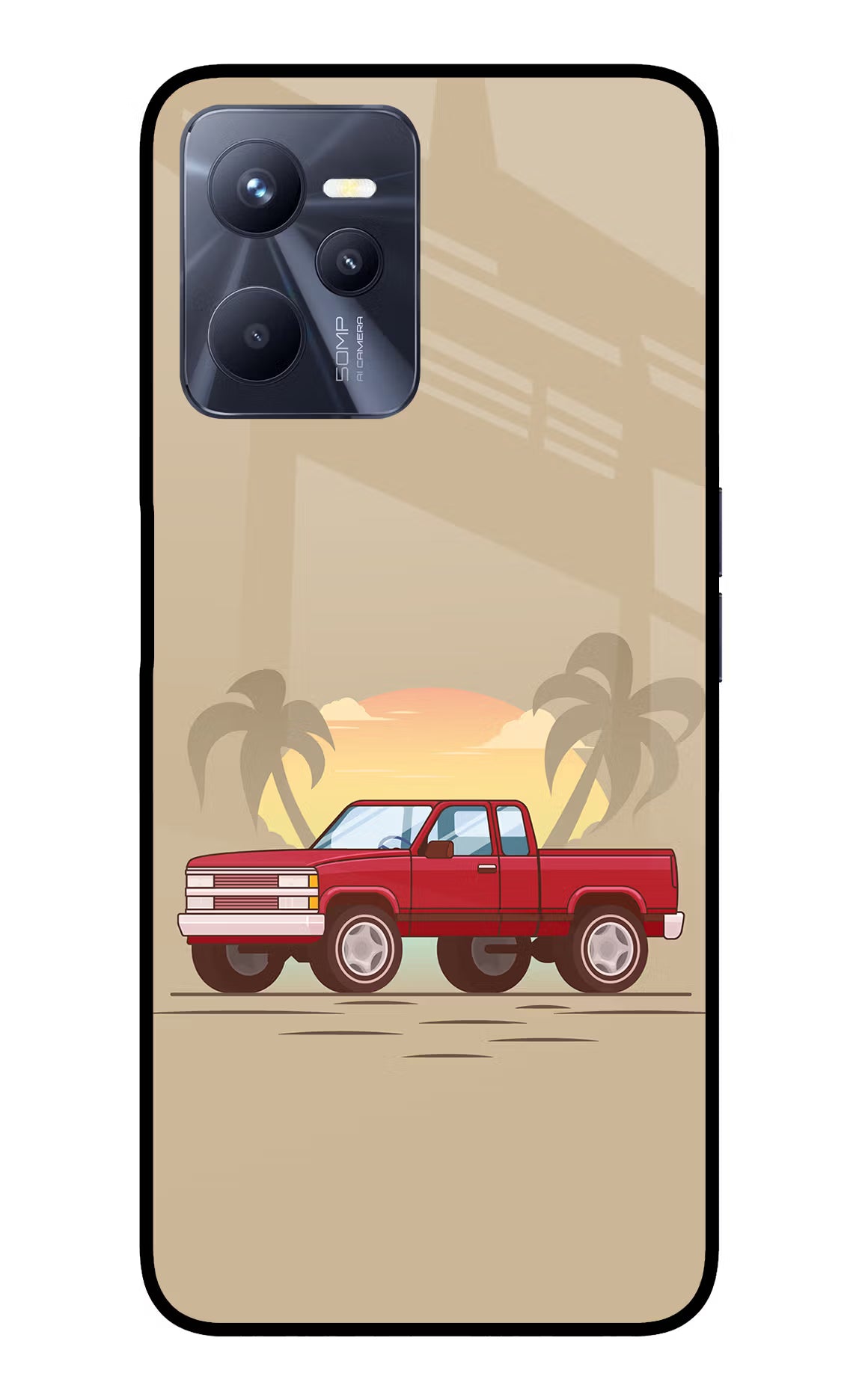 Desert Classic Drive Realme C35 Glass Case Back Cover by Casekaro