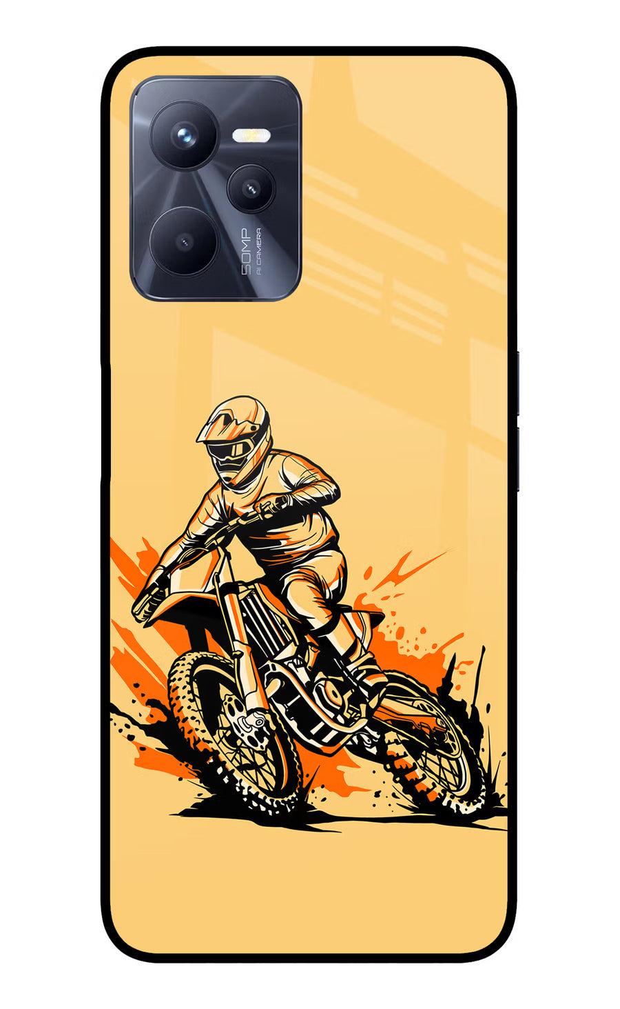 Off-Road Fury Realme C35 Back Cover, Glass case