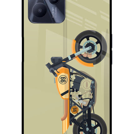 Vertical Speedster Realme C35 Glass Case Back Cover by Casekaro