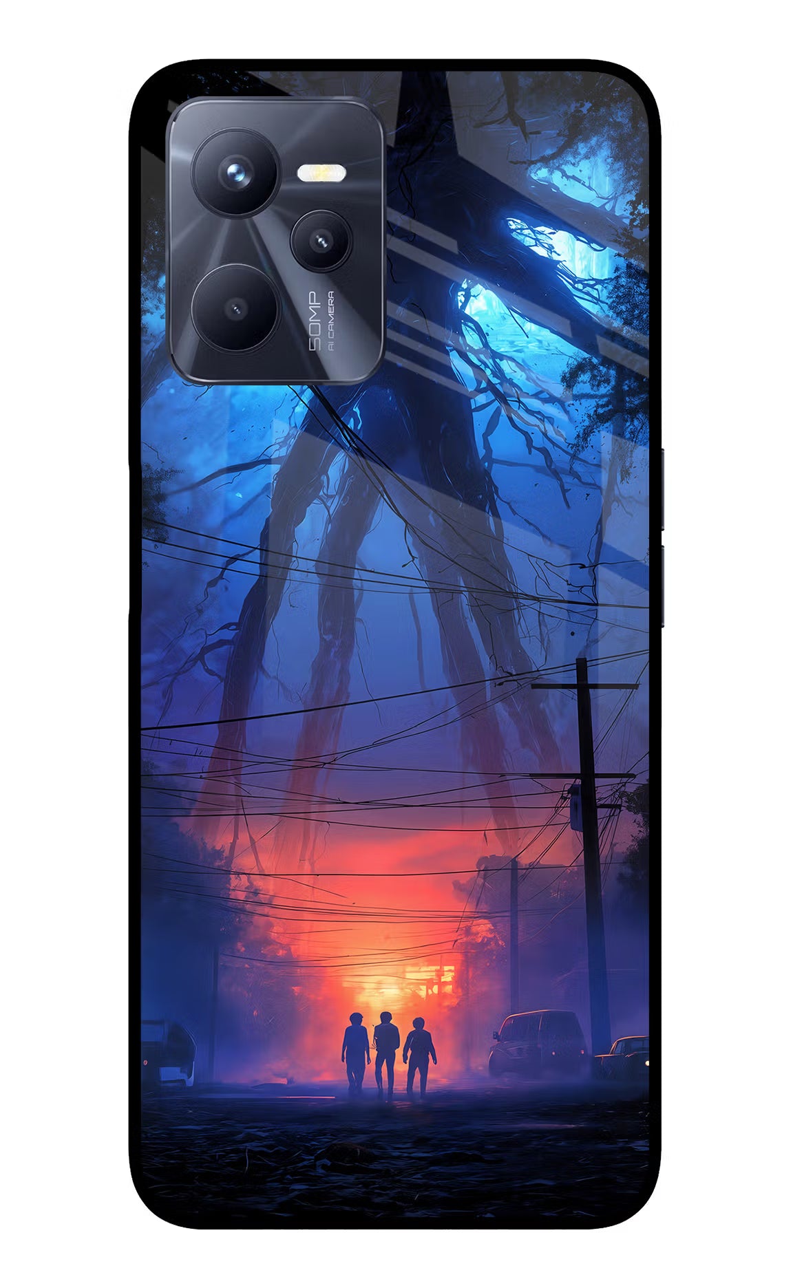 Ordinary Things Shadow Realme C35 Glass Case Back Cover by Casekaro