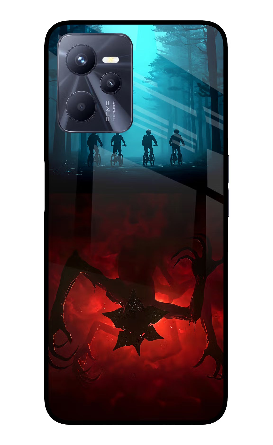 Ordinary Things Downside Up Realme C35 Glass Case Back Cover by Casekaro