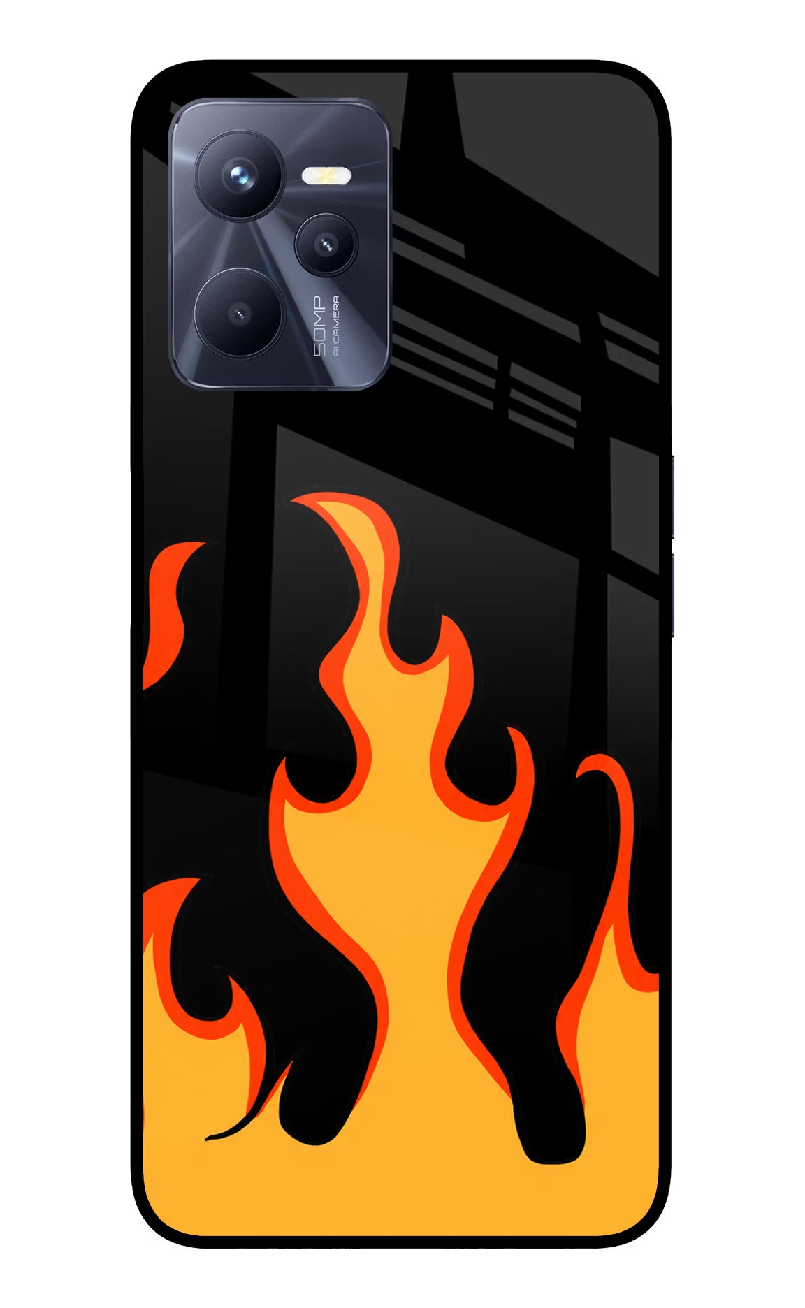 Fired Up – Black Realme C35 Glass Case