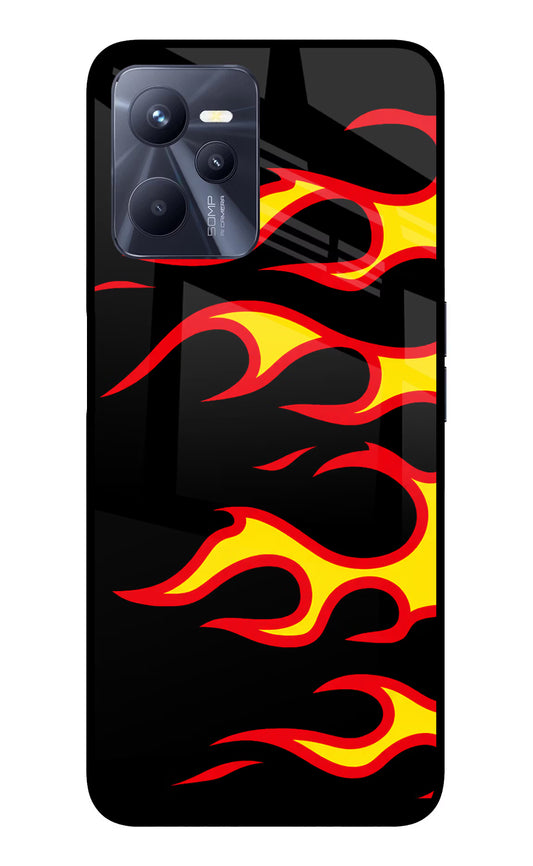 Side Sweep Flames Realme C35 Glass Case