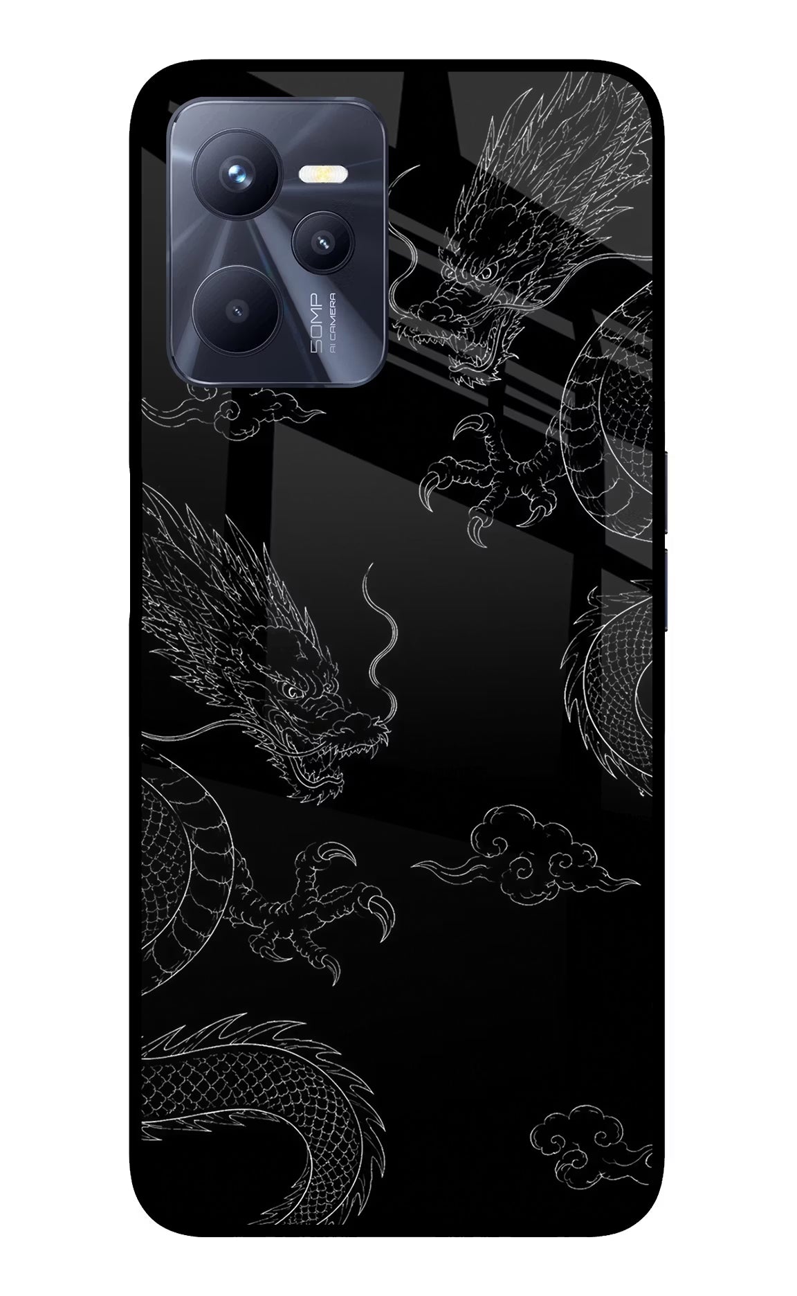 Twin Dragons Realme C35 Glass Case