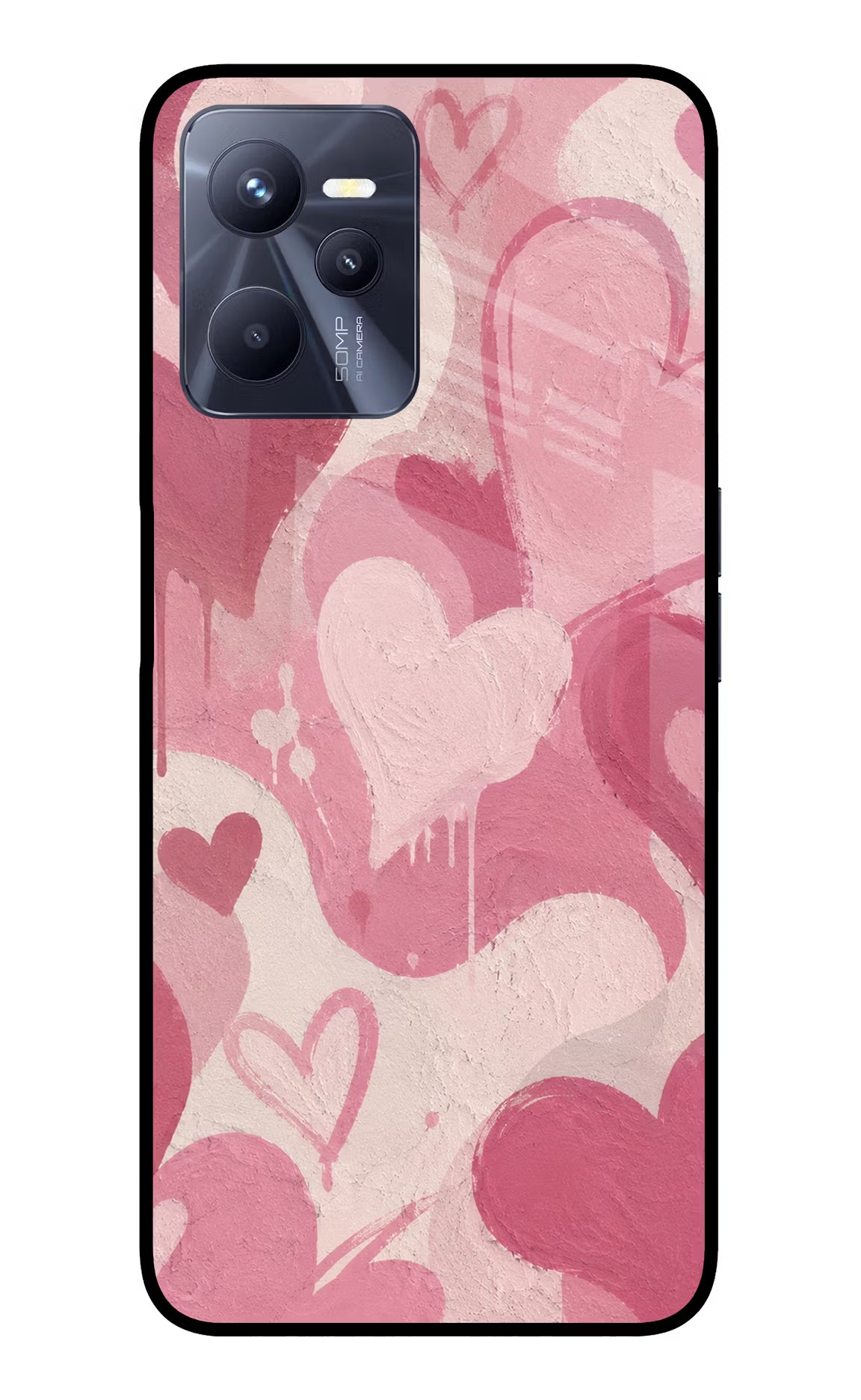 Hearty case Realme C35 Glass Case Back Cover by Casekaro