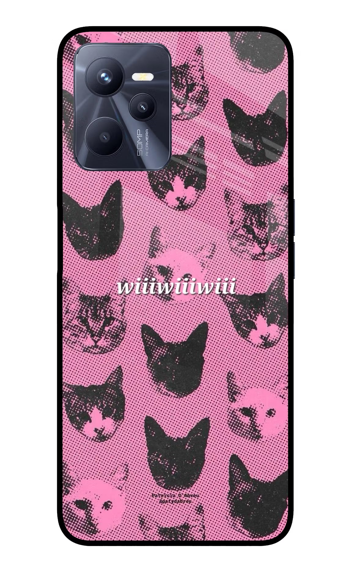 Pink Cats Realme C35 Glass Case