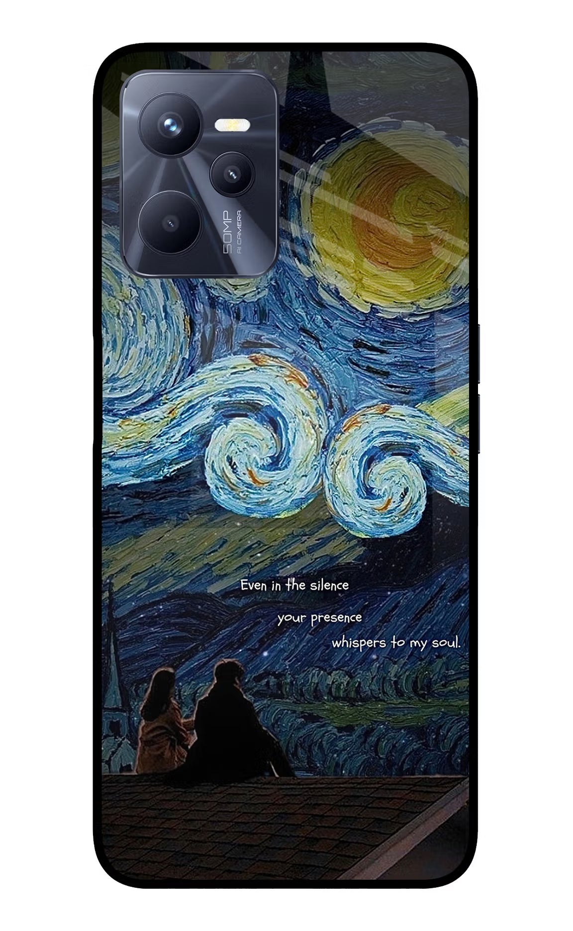Softcore Realme C35 Glass Case Back Cover by Casekaro