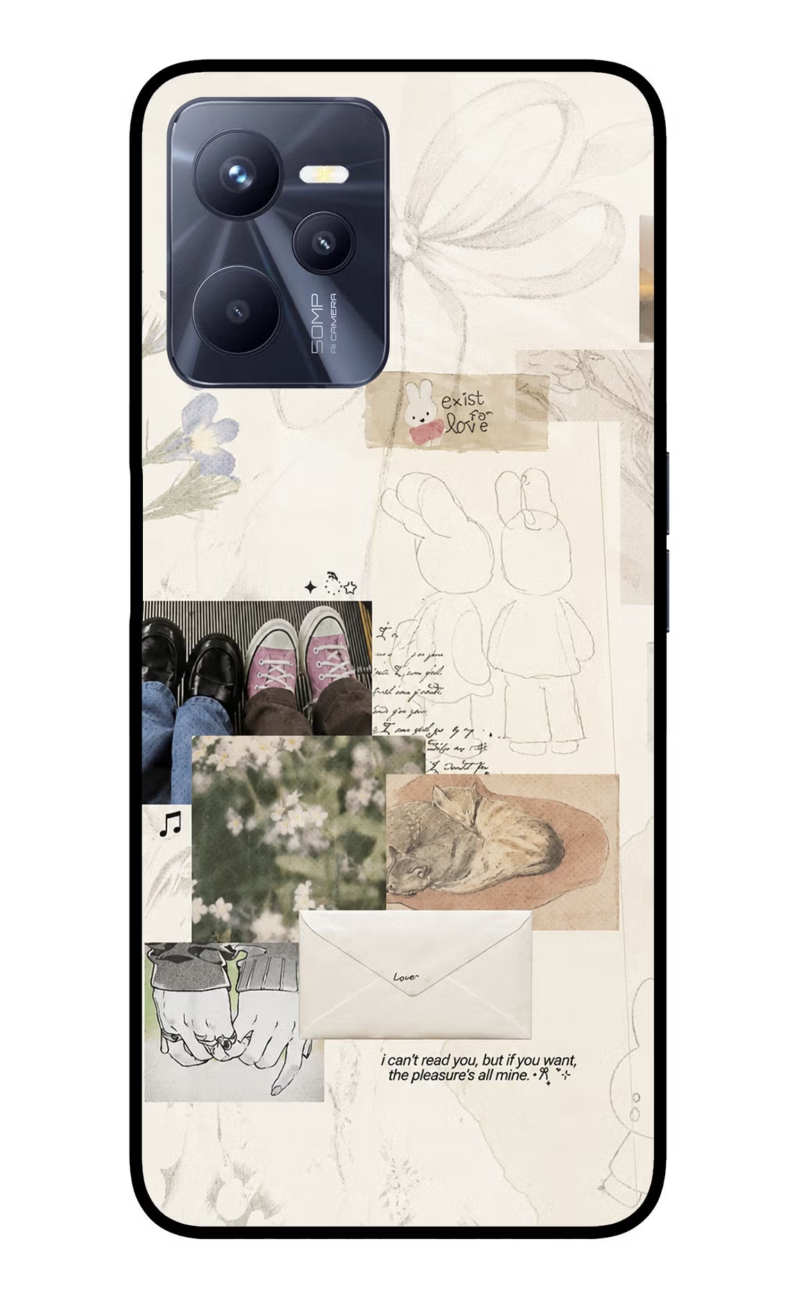 Soft Aesthetic Realme C35 Glass Case