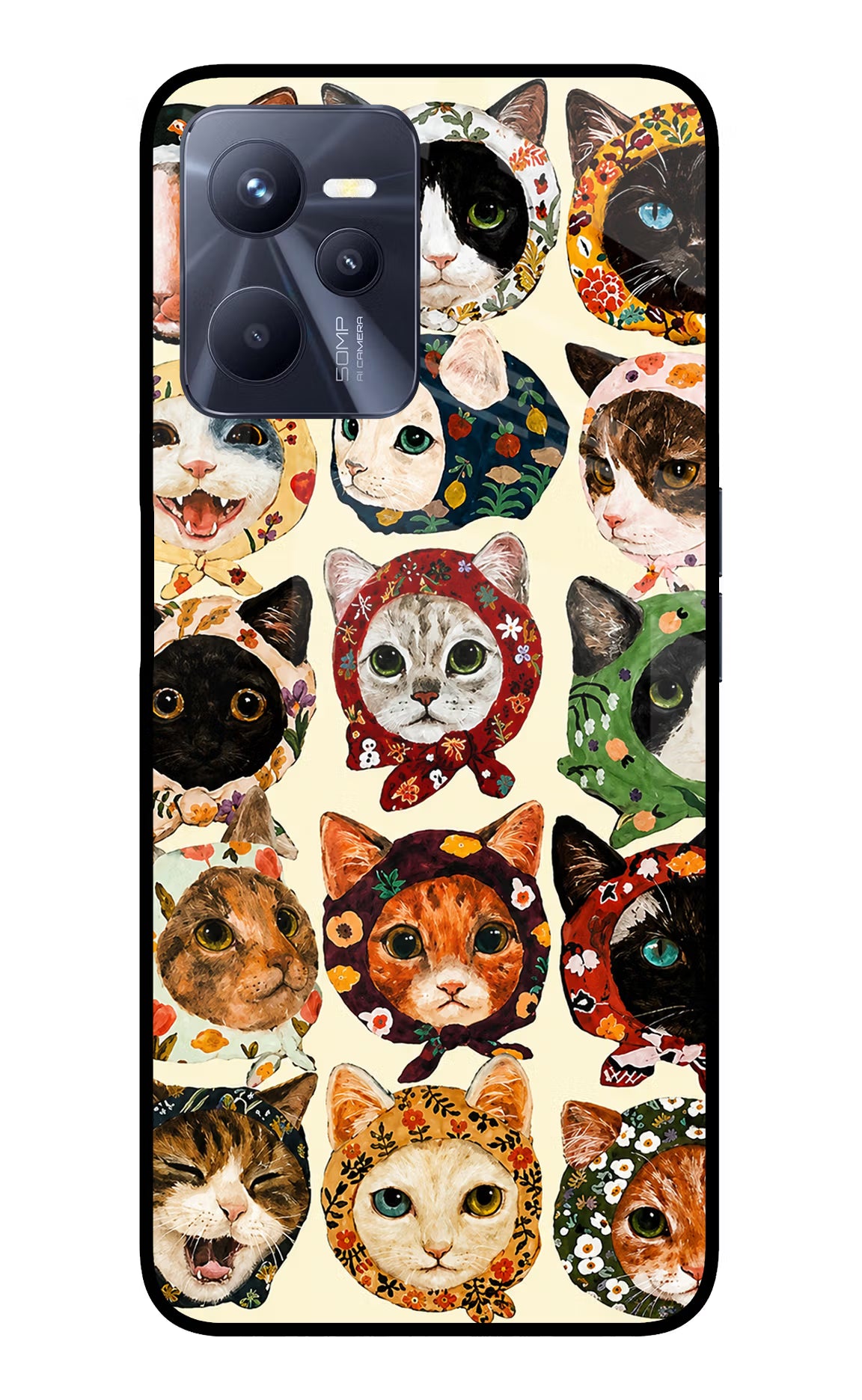 Cool Cat Realme C35 Glass Case