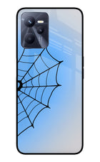 Blue Web Realme C35 Glass Case Back Cover by Casekaro