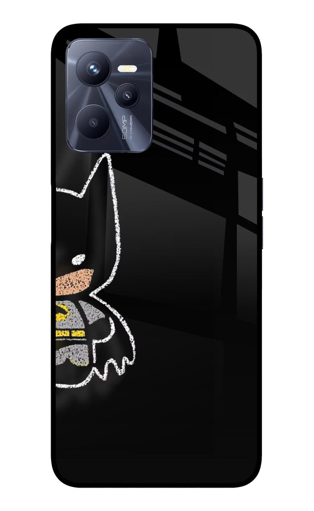 Bat Kitty Realme C35 Glass Case Back Cover by Casekaro