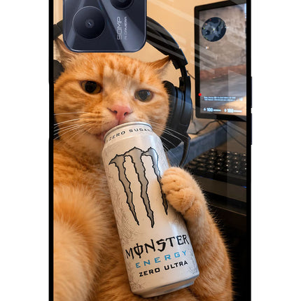 Gamer Cat Energy Realme C35 Glass Case
