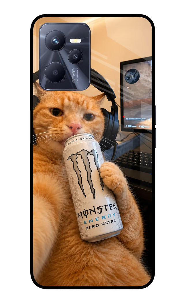 Gamer Cat Energy Realme C35 Glass Case