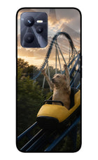 Rollercoaster Dog Realme C35 Glass Case