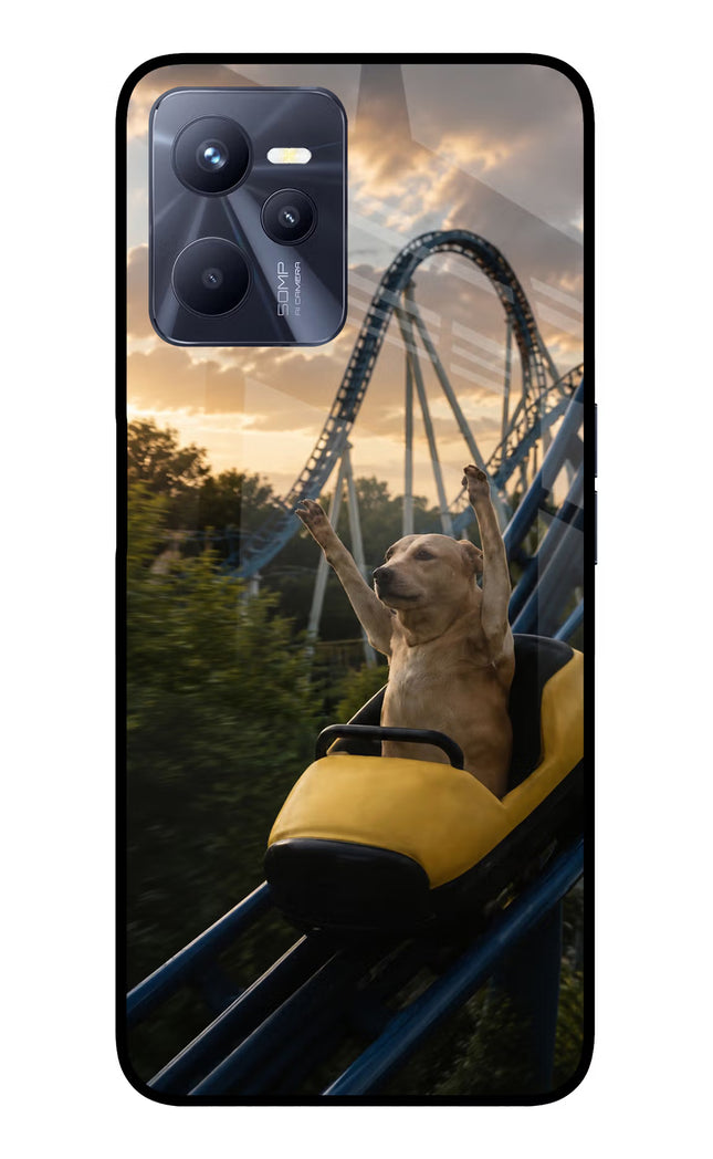 Rollercoaster Dog Realme C35 Glass Case