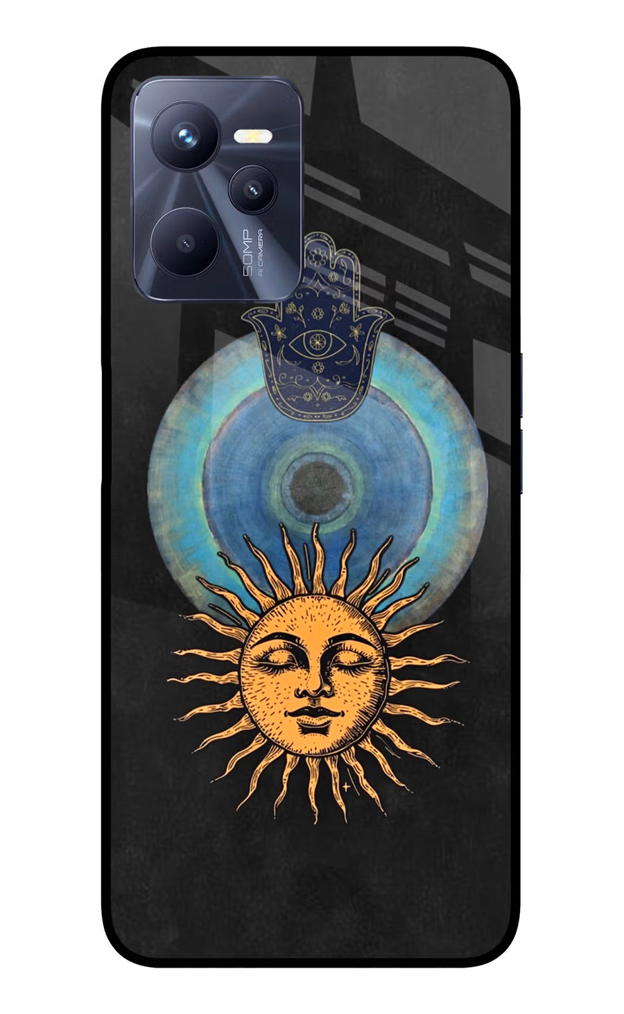 Divine Sun Realme C35 Back Cover, Glass case
