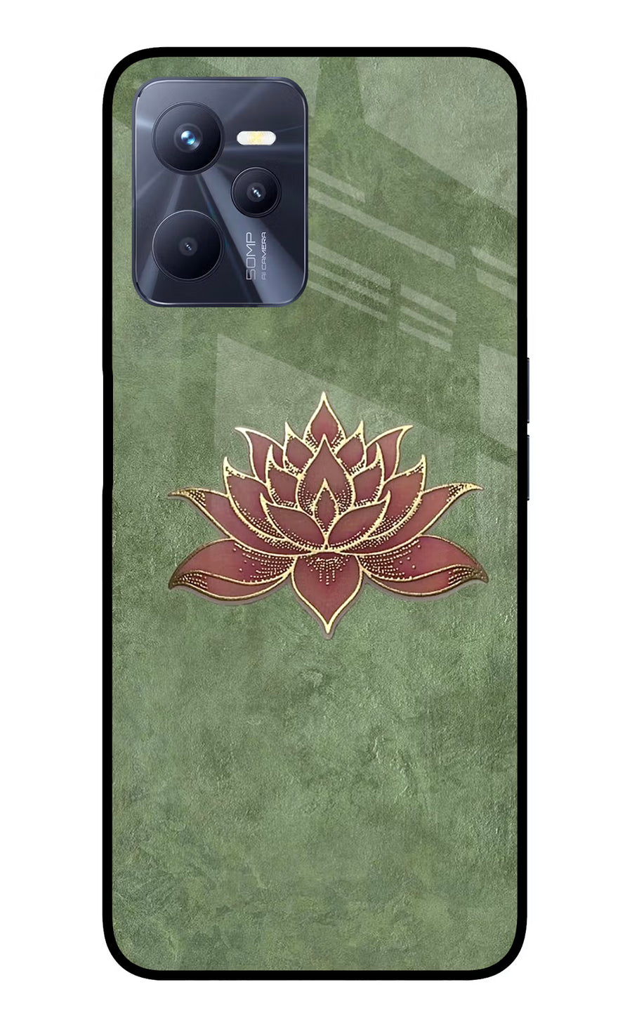 Lotus Grace Realme C35 Back Cover, Glass case
