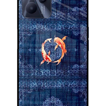 Koi Blue Realme C35 Glass Case