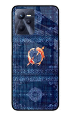 Koi Blue Realme C35 Glass Case