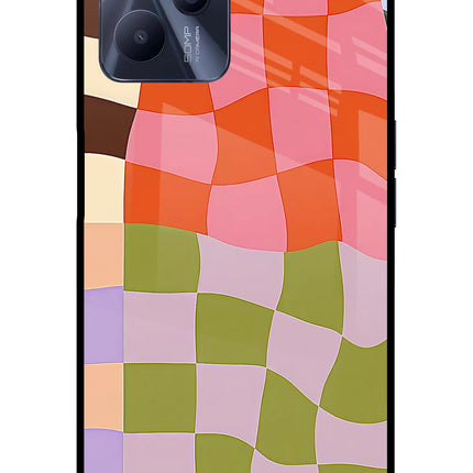 Wavy Grid Realme C35 Glass Case