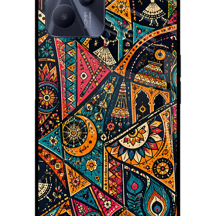 Folk Print Realme C35 Glass Case