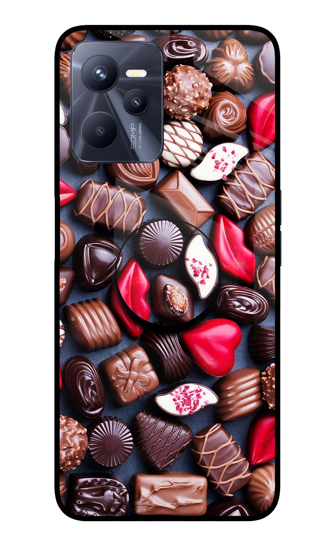 Chocolates Realme C35 Glass Case