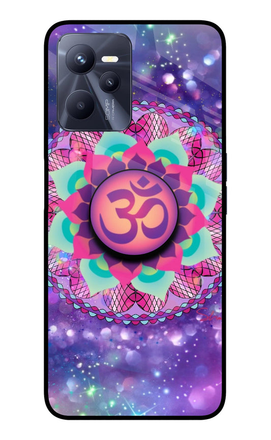 Om Purple Realme C35 Glass Case