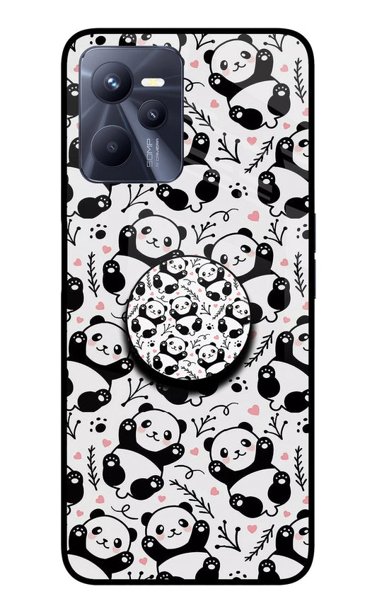 Cute Panda Realme C35 Glass Case