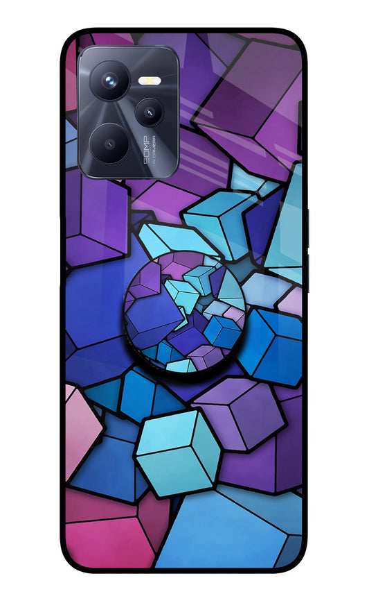 Cubic Abstract Realme C35 Glass Case