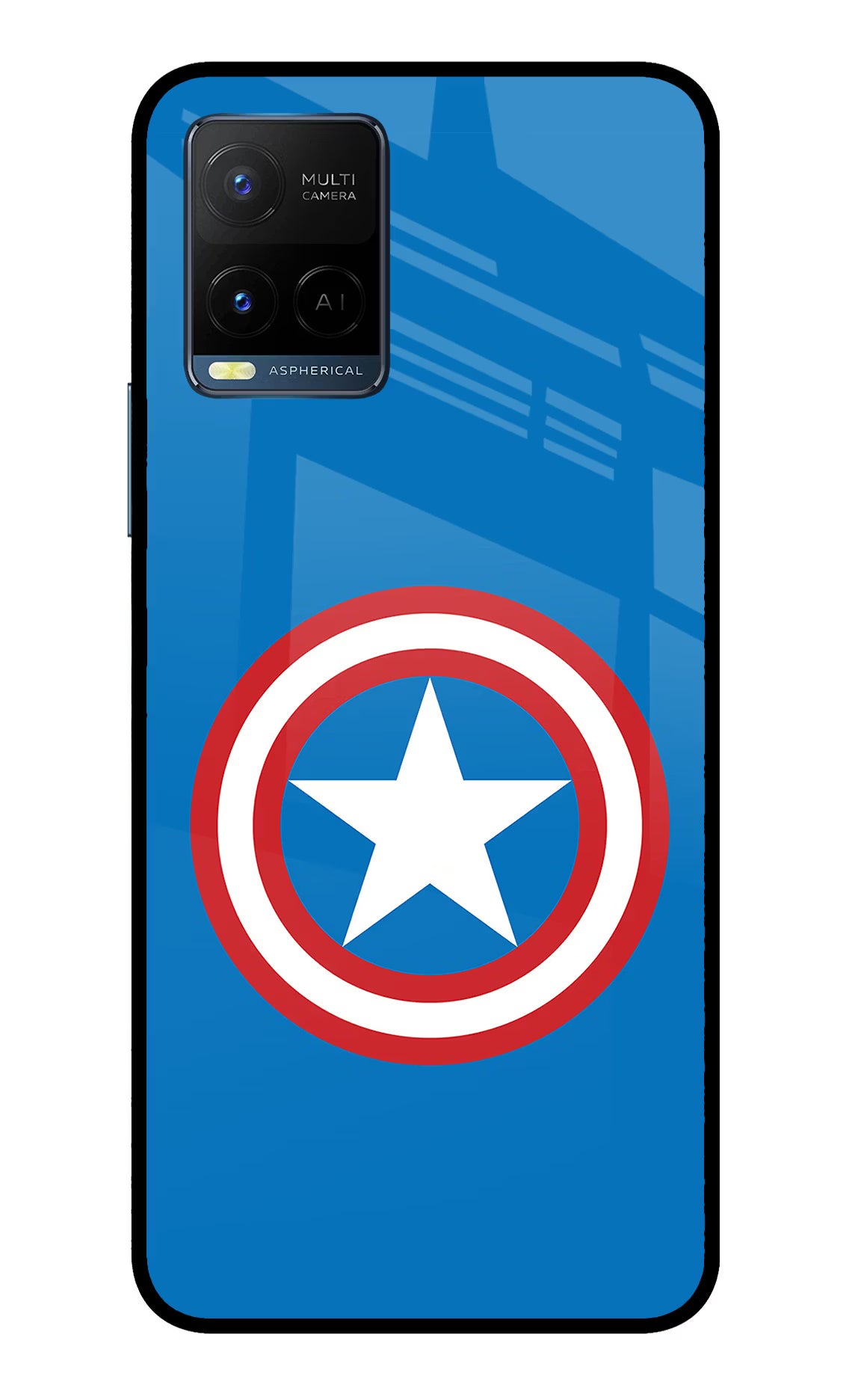 Captain America Logo Vivo Y33T Glass Case