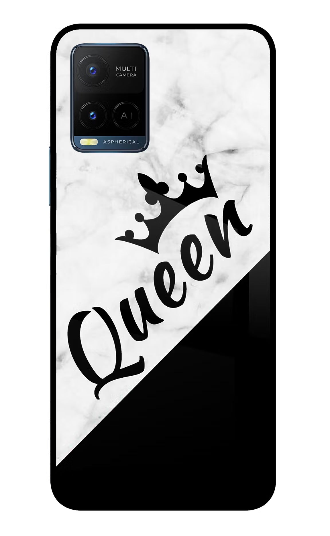 Queen Vivo Y33T Glass Case Back Cover by Casekaro
