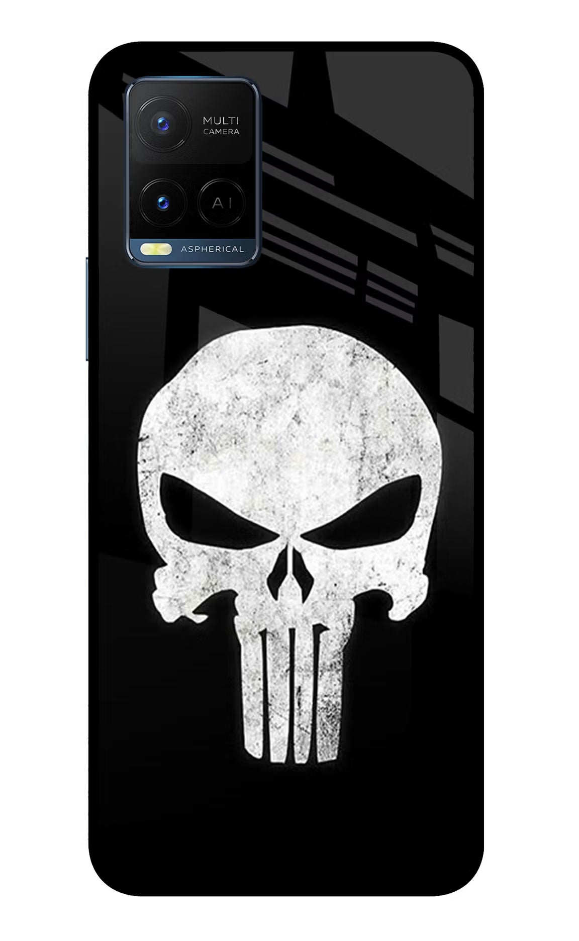 Punisher Skull Vivo Y33T Glass Case Back Cover by Casekaro