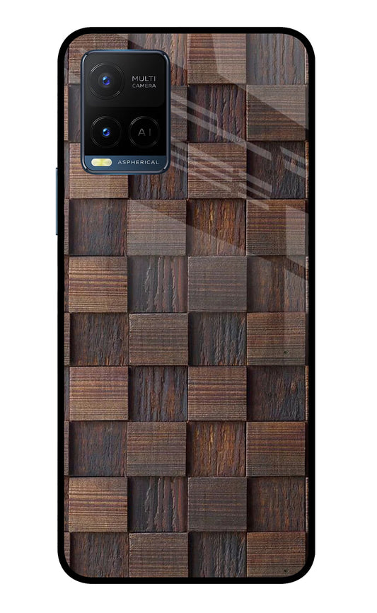 Wooden Cube Design Vivo Y33T Glass Case