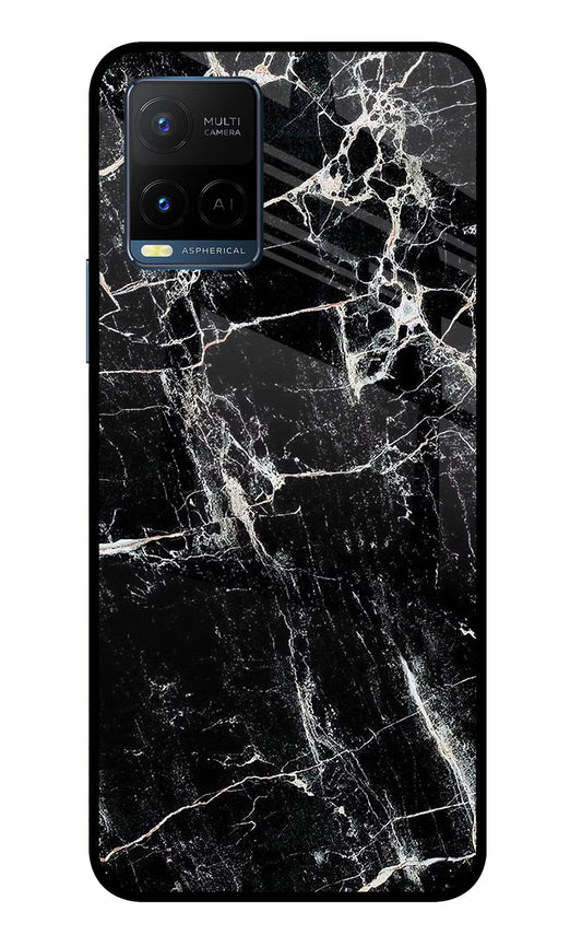 Black Marble Texture Vivo Y33T Glass Case