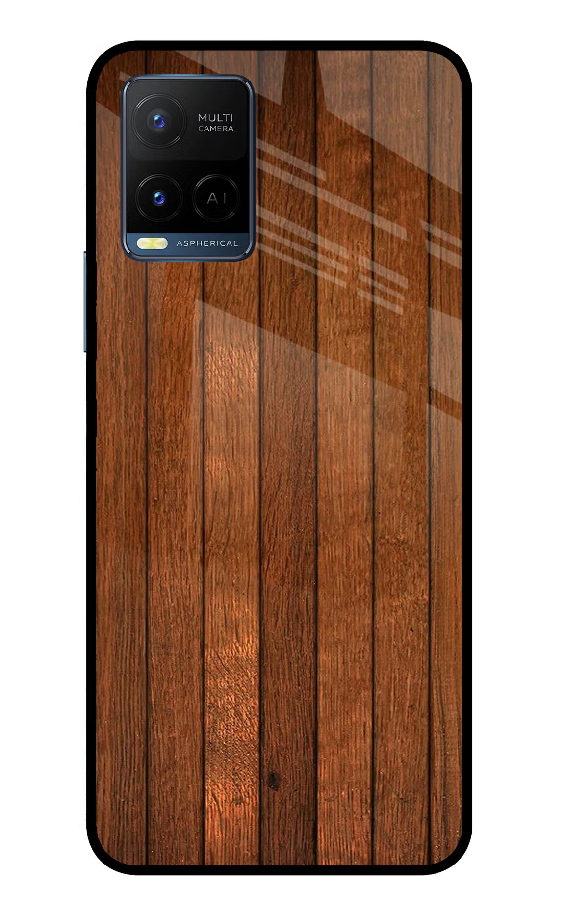 Wooden Artwork Bands Vivo Y33T Glass Case