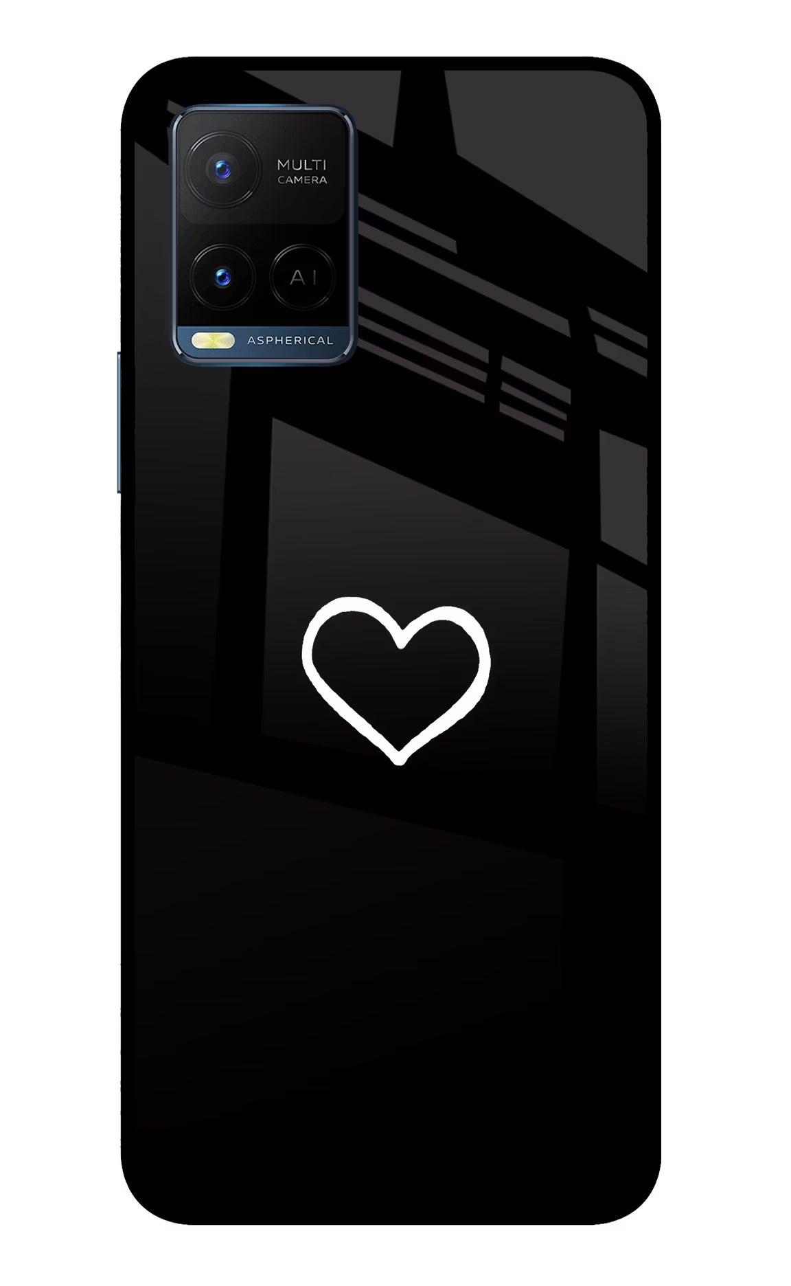 Heart Vivo Y33T Glass Case Back Cover by Casekaro