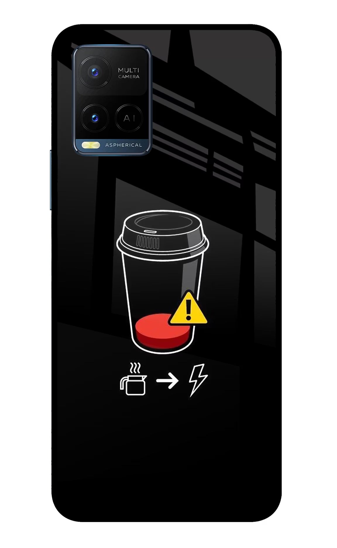 Coffee Vivo Y33T Glass Case Back Cover by Casekaro