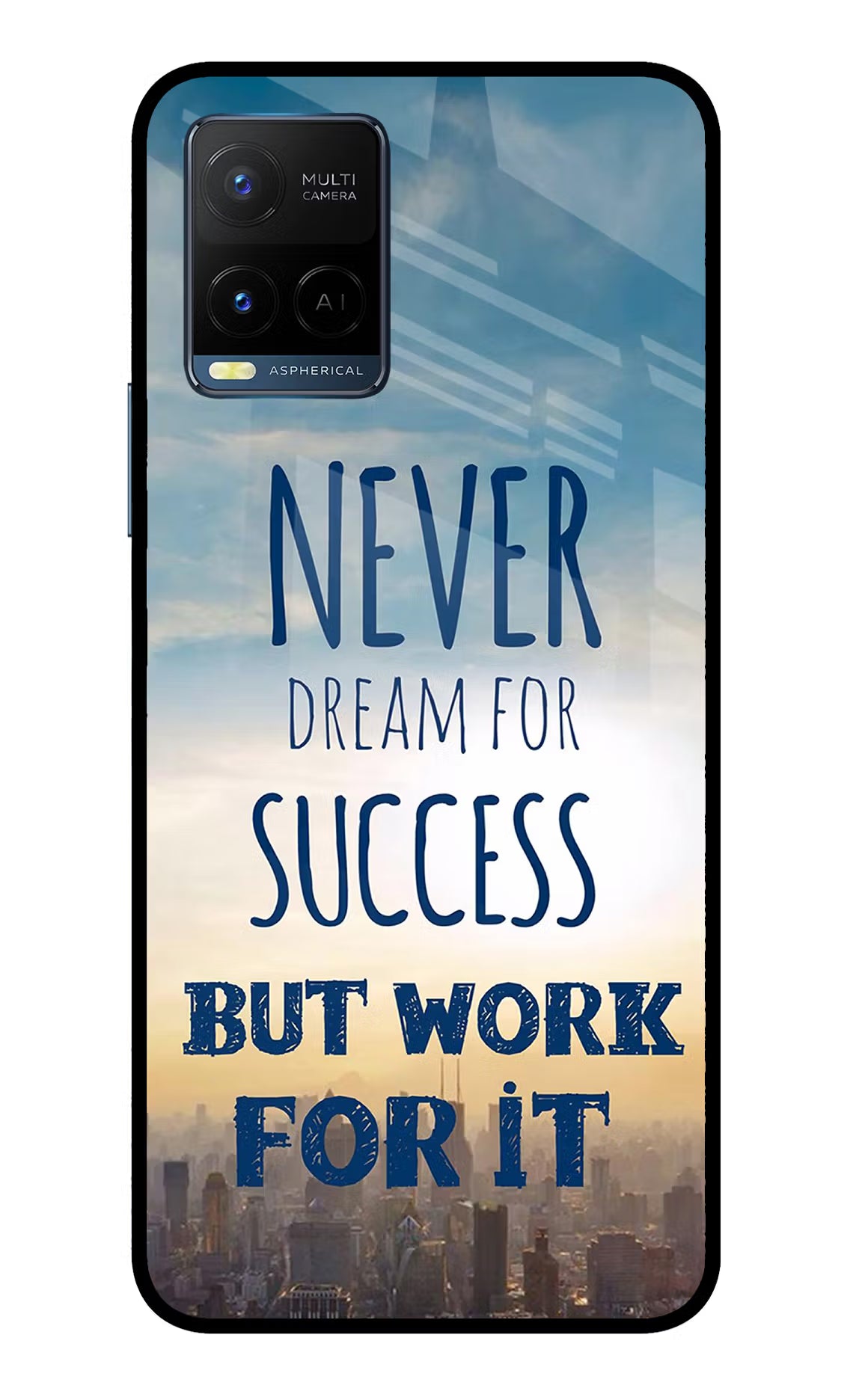Never Dream For Success But Work For It Vivo Y33T Glass Case