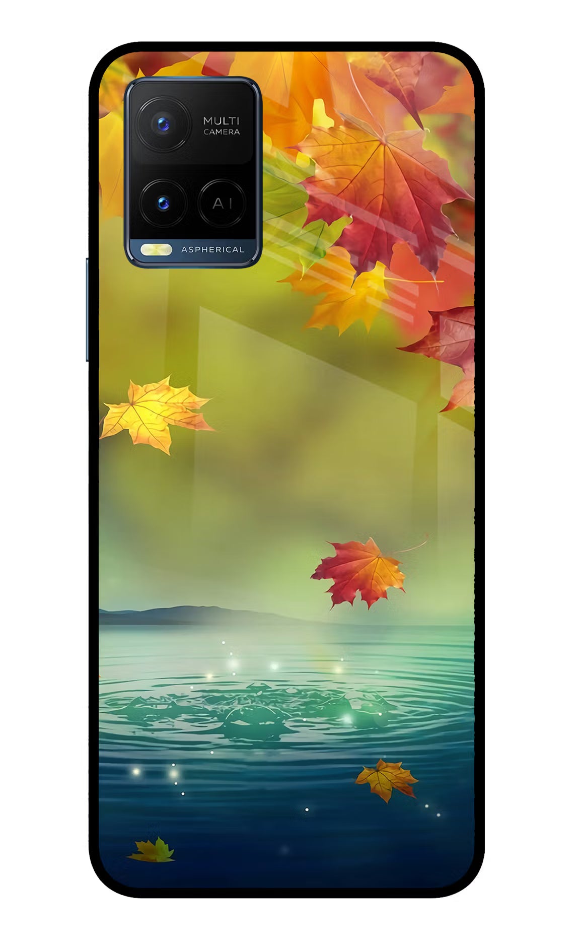 Flowers Vivo Y33T Glass Case Back Cover by Casekaro