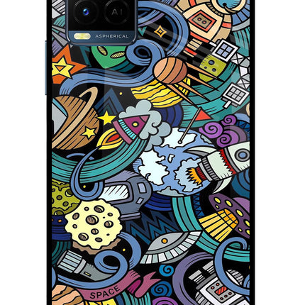 Space Abstract Vivo Y33T Glass Case Back Cover by Casekaro