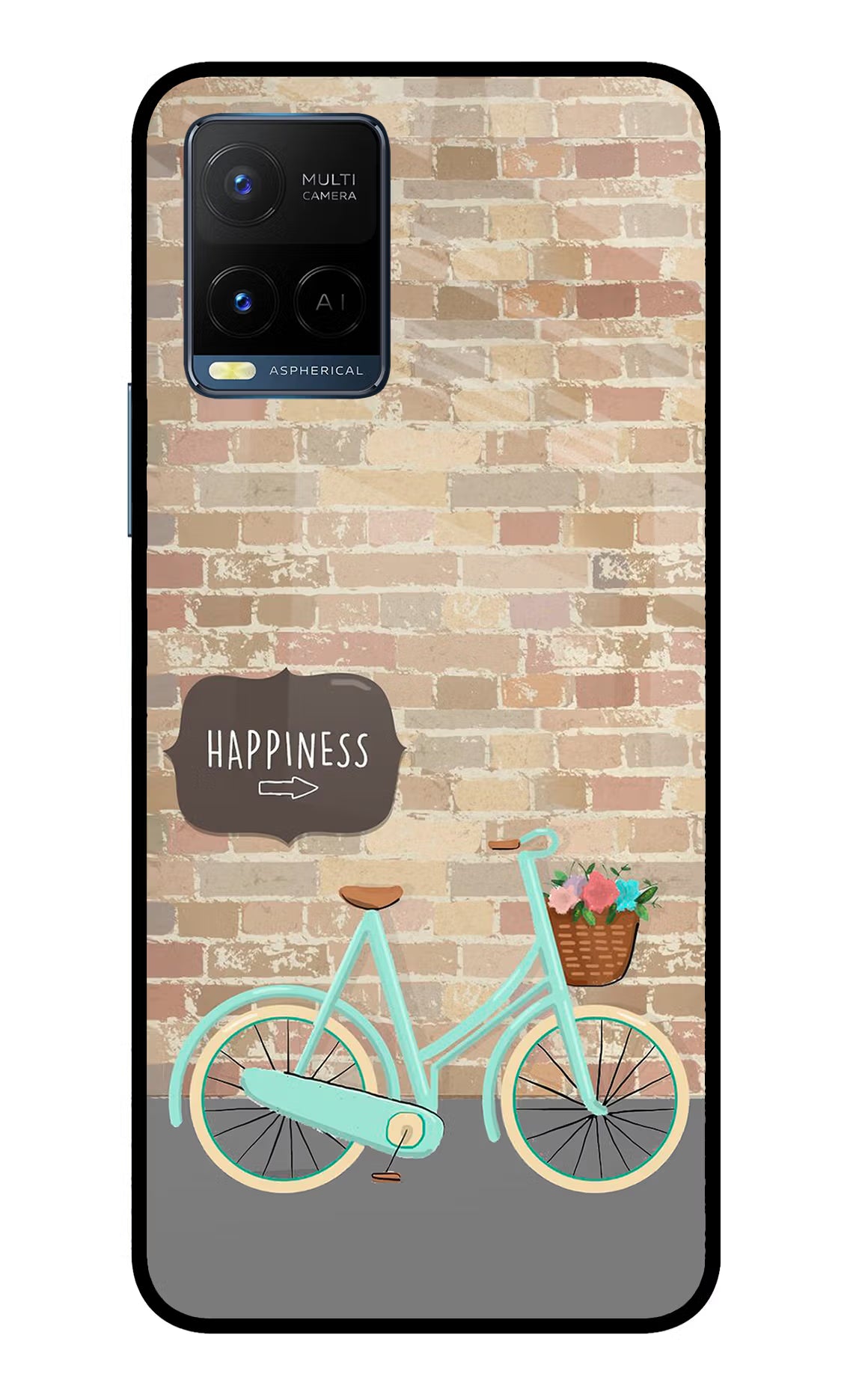 Happiness Artwork Vivo Y33T Glass Case Back Cover by Casekaro
