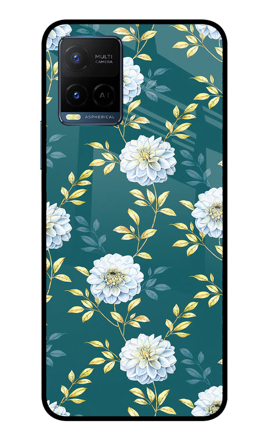 Flowers Vivo Y33T Glass Case