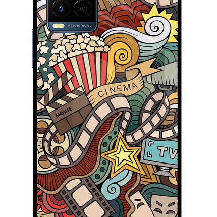 Cinema Abstract Vivo Y33T Glass Case Back Cover by Casekaro