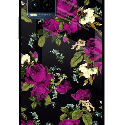 Flowers Vivo Y33T Glass Case Back Cover by Casekaro