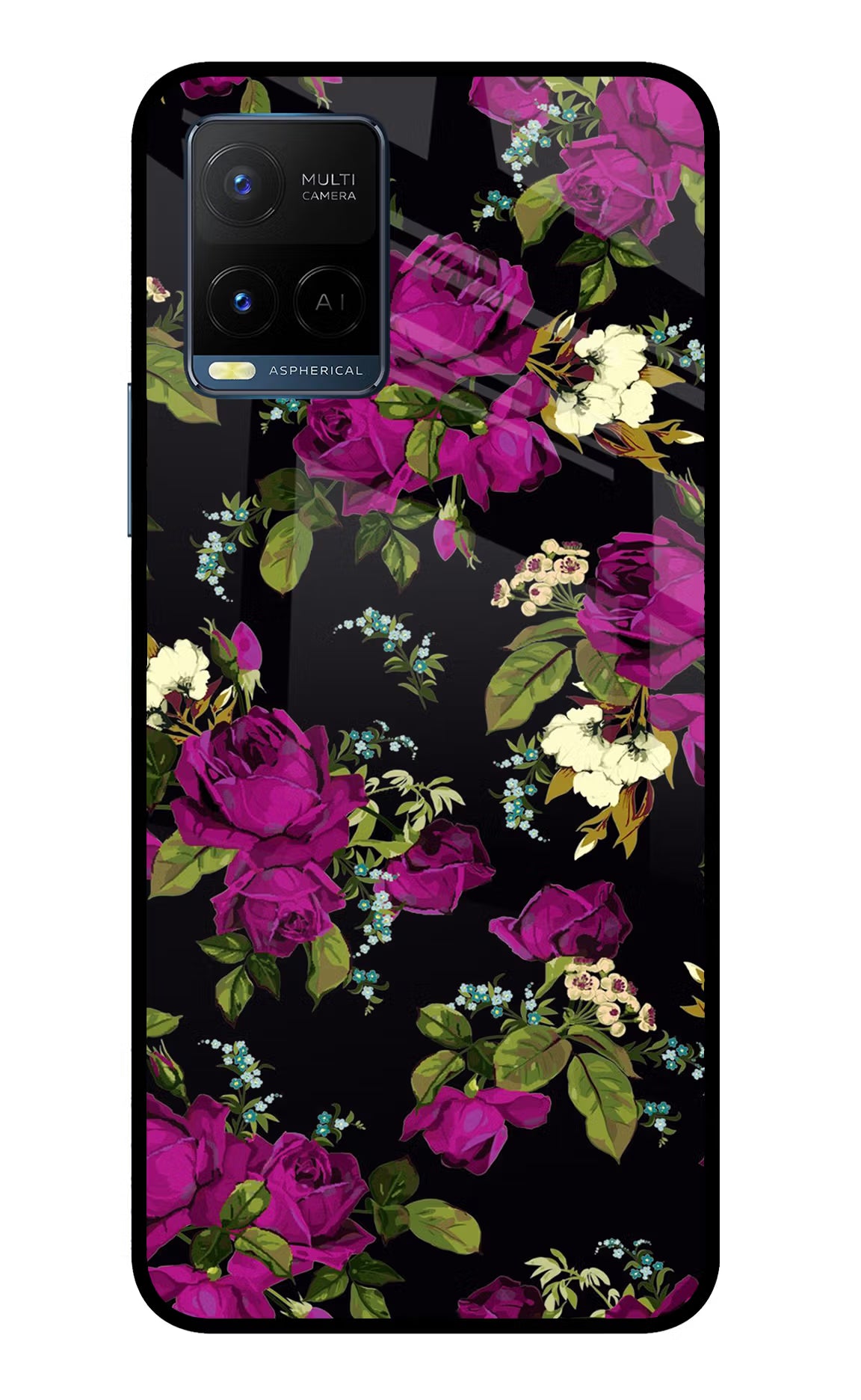 Flowers Vivo Y33T Glass Case
